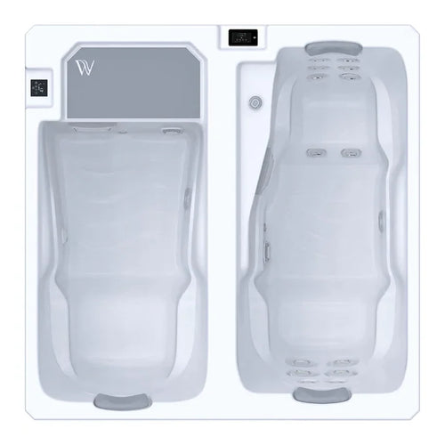 Eisbad cold plunge und Whirlpool 2 Personen Reluxis Iceland Duo Pro Wellis kaufen für Zuhause mit Kühlung für den Garten Draufsicht