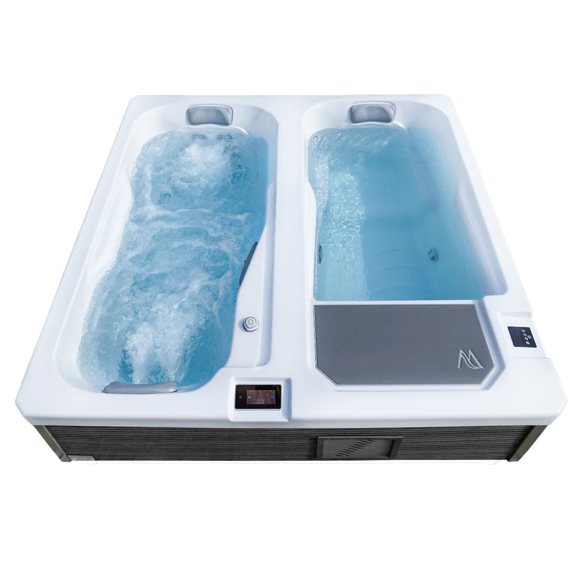 Eisbad cold plunge und Whirlpool 2 Personen Reluxis Iceland Duo Pro Wellis kaufen für Zuhause mit Kühlung für den Garten Draufsicht