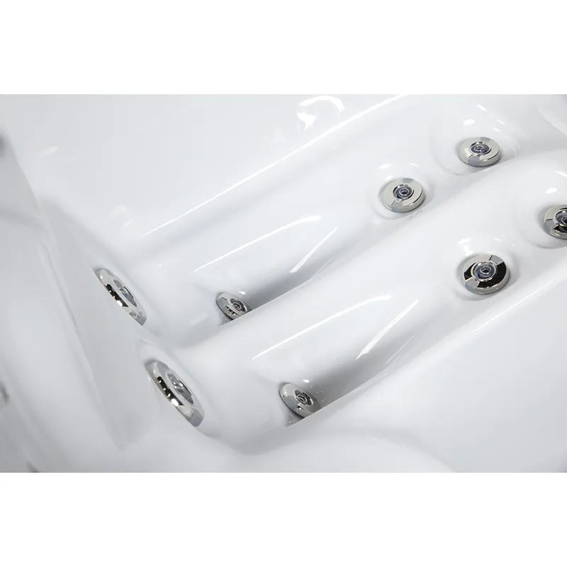 Outdoor Whirlpool 2 - 3 Personen winterfest Reluxis Mars Wellis plug and play Garten kaufen rechteckig weiss Detailbild Düsen