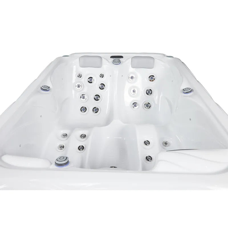 Outdoor Whirlpool 2 - 3 Personen winterfest Reluxis Mars Wellis plug and play Garten kaufen rechteckig weiss Detailbild Liegeplatz
