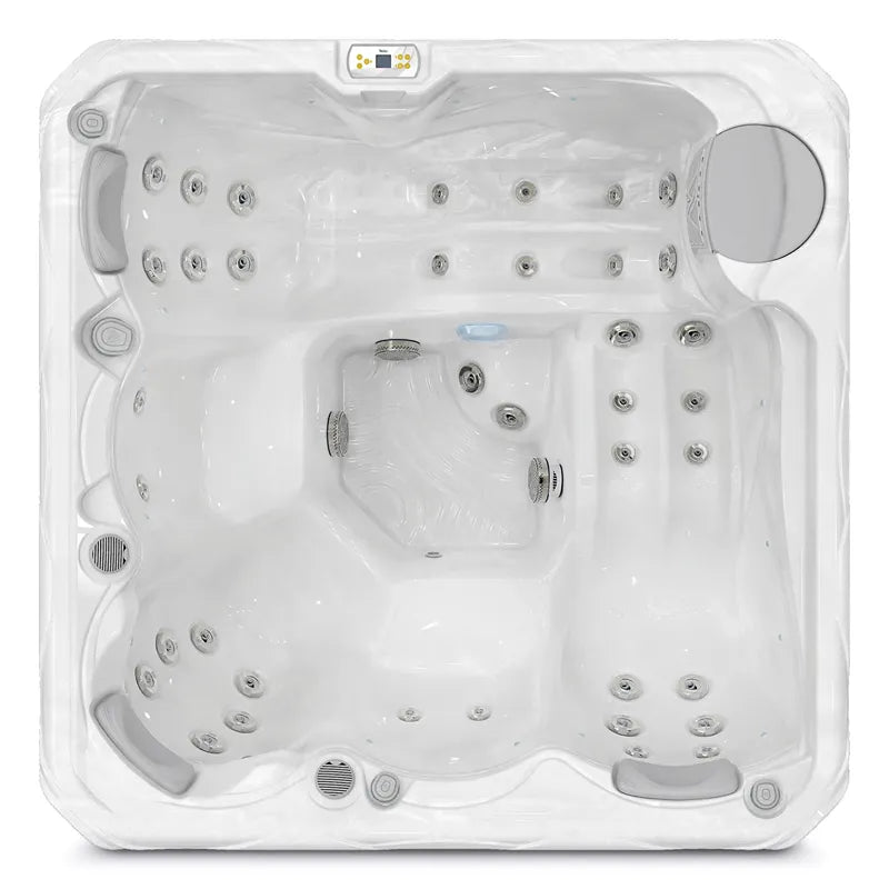Outdoor Whirlpool 4 - 5 Personen winterfest Reluxis Budapest Life Wellis Garten kaufen Draufsicht weiss