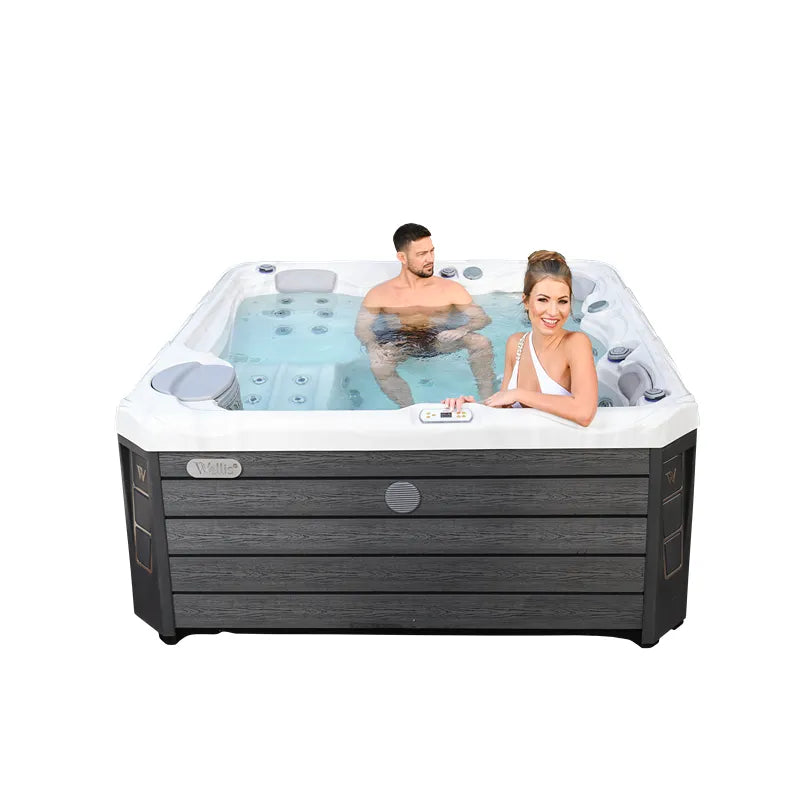Outdoor Whirlpool 4 - 5 Personen winterfest Reluxis Budapest Life Wellis für den Garten kaufen viereckig 2 Personen drin