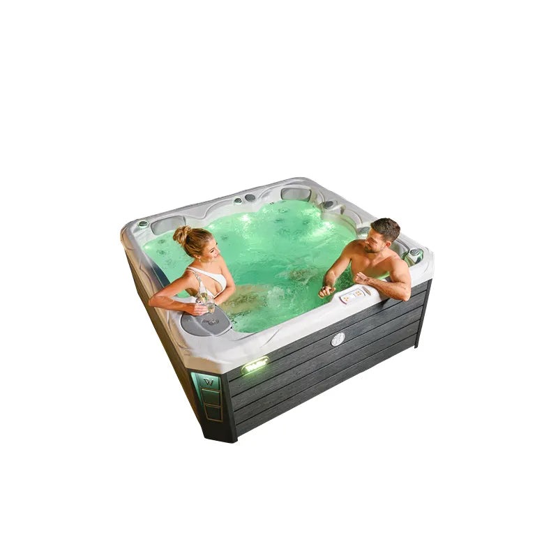 Outdoor Whirlpool 4 - 5 Personen winterfest Reluxis Budapest Life Wellis für den Garten kaufen viereckig Draufsicht