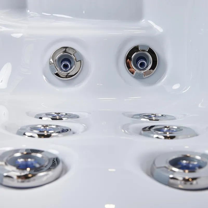 Outdoor Whirlpool 6 Personen winterfest Reluxis Prague Life Wellis für den Garten kaufen 4 eckig Detailbild Düsen