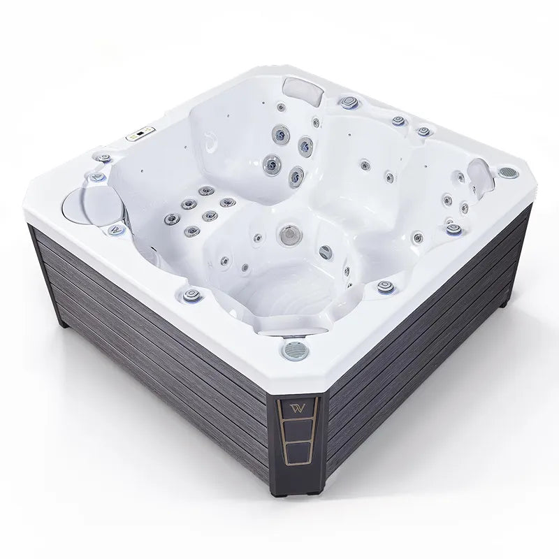 Outdoor Whirlpool 6 Personen winterfest Reluxis Prague Life Wellis für den Garten kaufen 4 eckig weiss