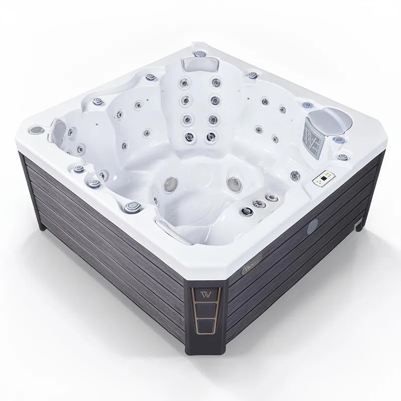 Outdoor Whirlpool 6 Personen winterfest Reluxis Prague Life Wellis für den Garten kaufen 4 eckig