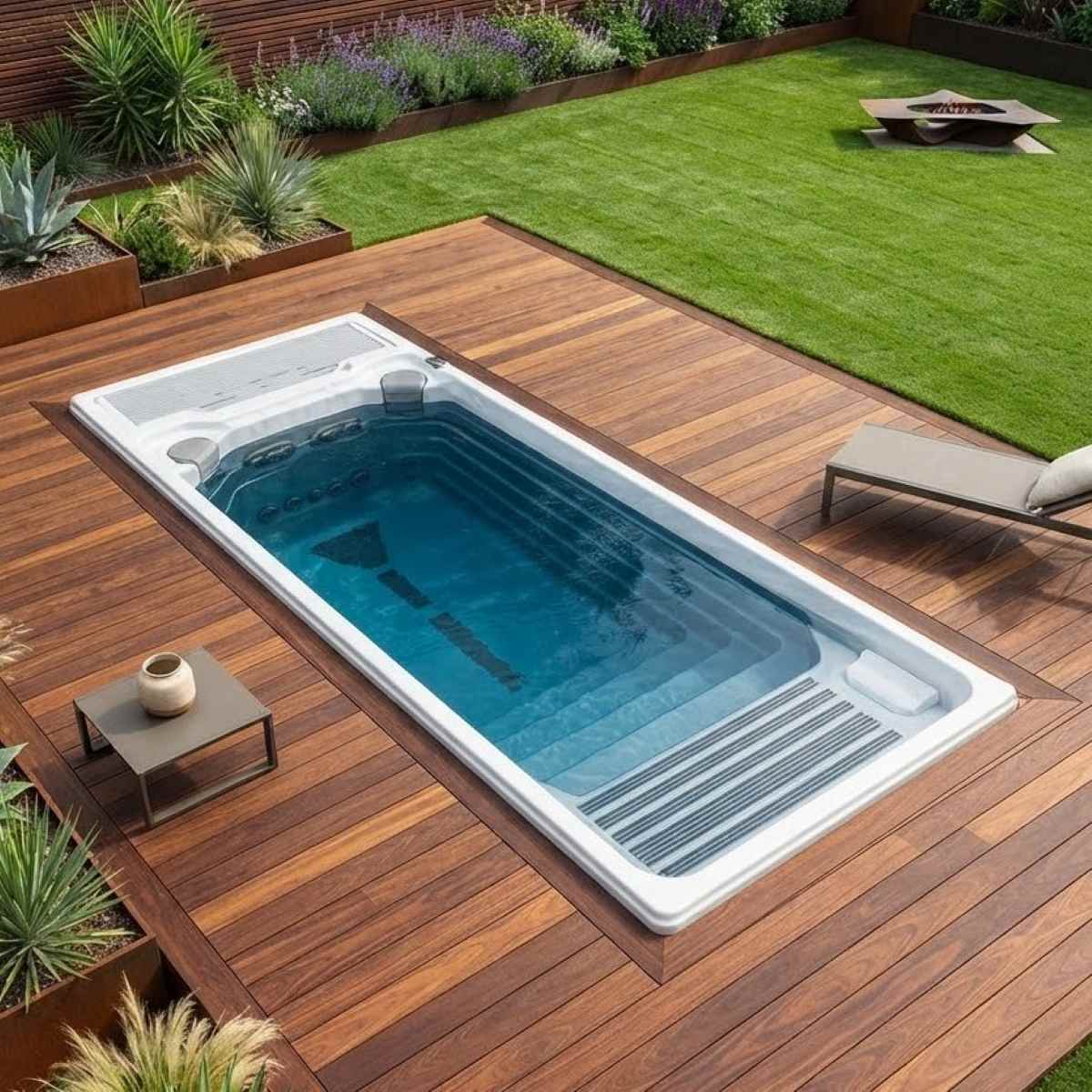 Schwimm Spa kaufen Pool mit Whirlpool Kosten integriert Bodeneinbau eingelassen versenkt im Garten Preise mit Abdeckung mit Gegenstromanlage Augsburg Wien