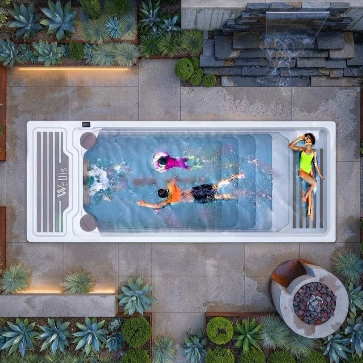 Swim Spa Pool mit Gegenstromanlage kaufen Preis bodeneinbau eingelassen Garten Angebote klein groß Deutschland Österreich Köln Salzburg Swim Spa Reluxis Beach Club