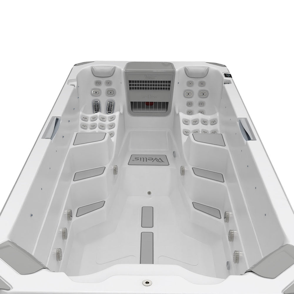 Swim Spa Reluxis Amazonas W Flow Grand Prix Wellis Pool kaufen teilversenkt Preis Garten Terrasse Detailbild innen