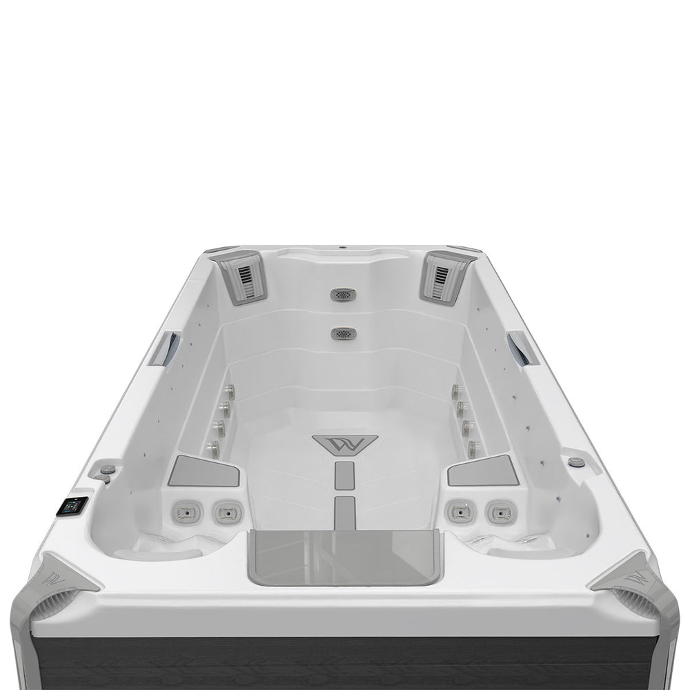 Swim Spa Reluxis Amazonas W Flow Grand Prix Wellis Pool kaufen teilversenkt Preis Garten Terrasse innen