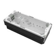 Swim Spa Reluxis Amazonas W Flow Grand Prix Wellis Pool kaufen teilversenkt Preis Garten Terrasse Seitenansicht weiss