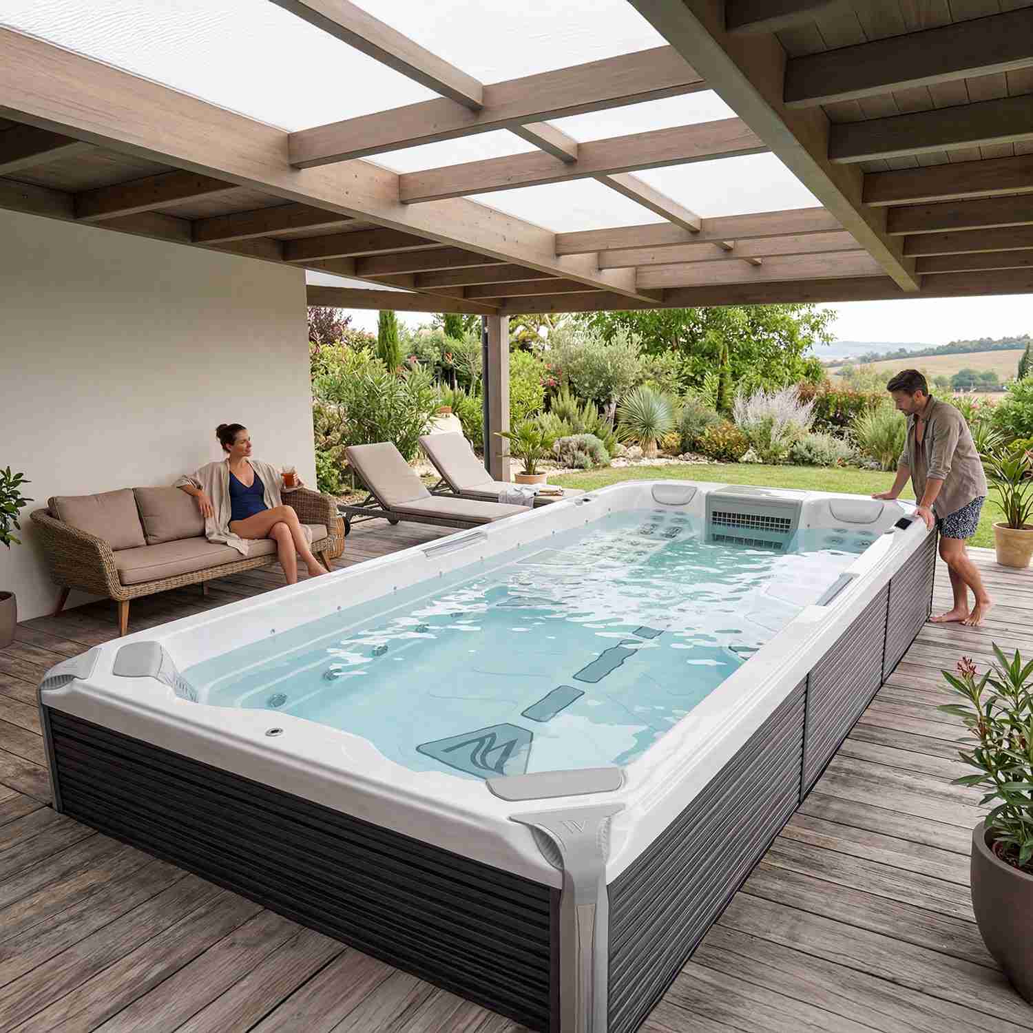 Swim Spa Reluxis Amazonas W Flow Grand Prix Wellis Pool kaufen teilversenkt Preis für den Garten
