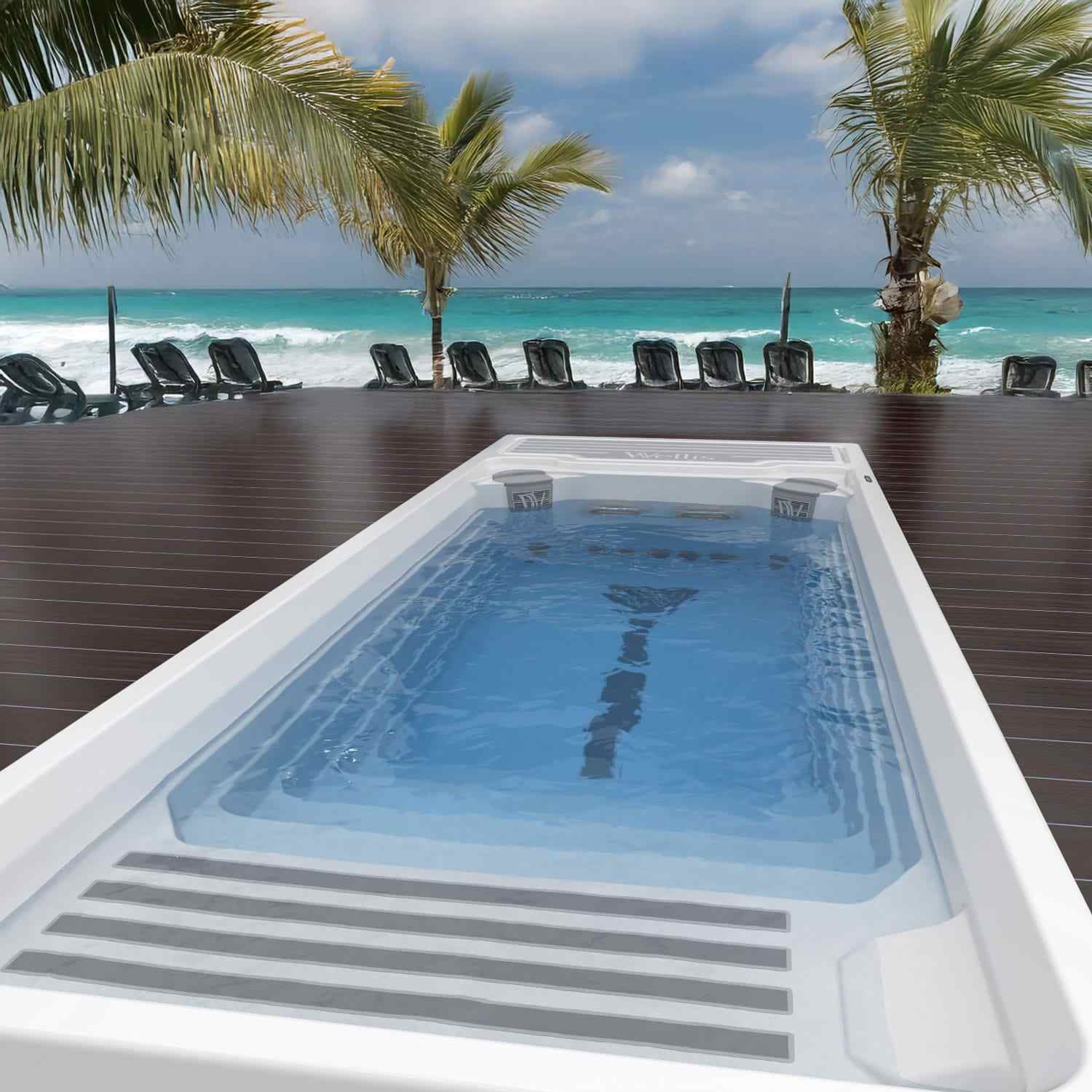 Swim Spa Reluxis Beach Club Deluxe Premium Wellis Pool Garten kaufen Schwimmspa Preis weis