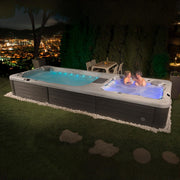 Swim Spa Reluxis Rio Grande W Flow Duo Wellis Pool kaufen Preis für den Garten mit Whirlpool abnds beleuchtet 2 Personen drin
