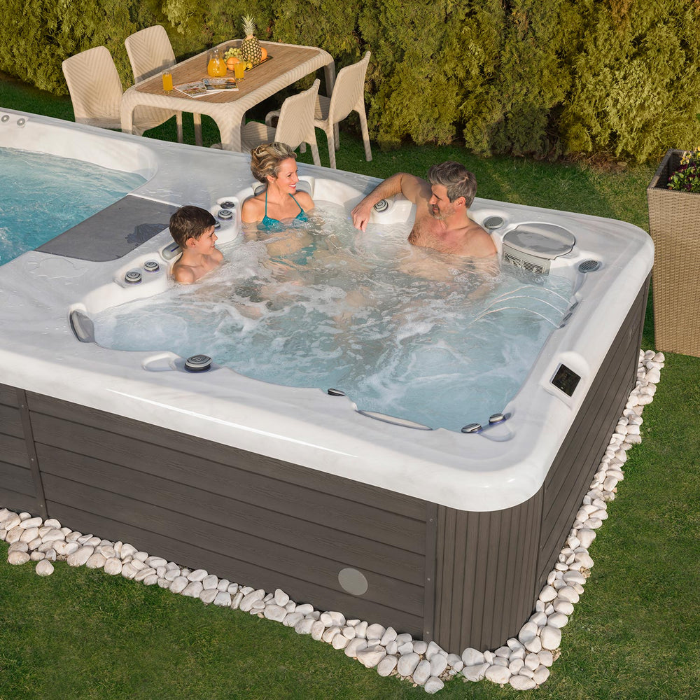 Swim Spa Reluxis Rio Grande W Flow Duo Wellis Pool kaufen Preis für den Garten mit Whirlpool 3 Personen drin