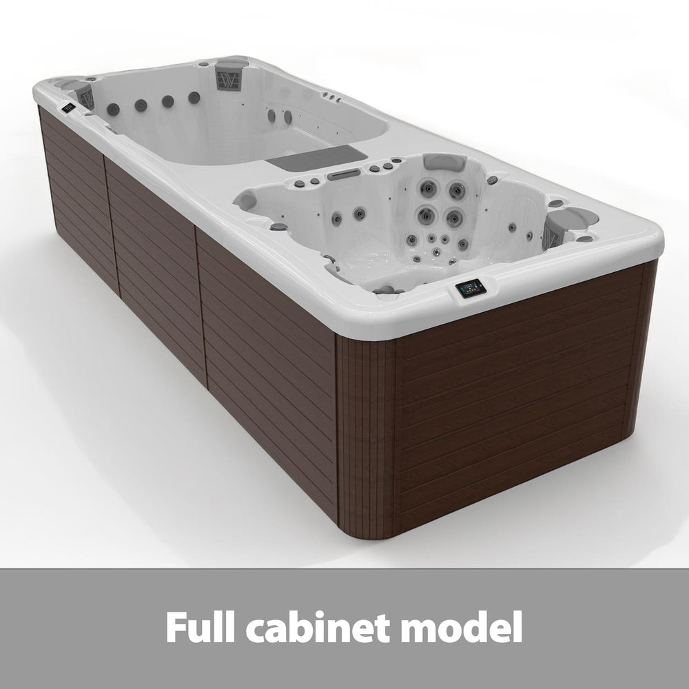 Swim Spa Reluxis Rio Grande W Flow Duo Wellis Pool kaufen Preis für den Garten mit Whirlpool weiss braun