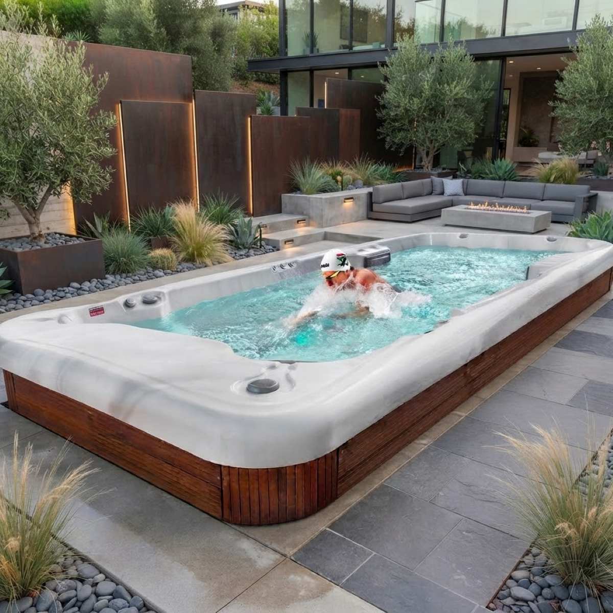 Swimspa Pool kaufen Preise Wellis Outdoor mit Whirlpool integriert Kombination teilversenkt Bodeneinbau eingelassen Deutschland Oesterreich Aachen Kiel