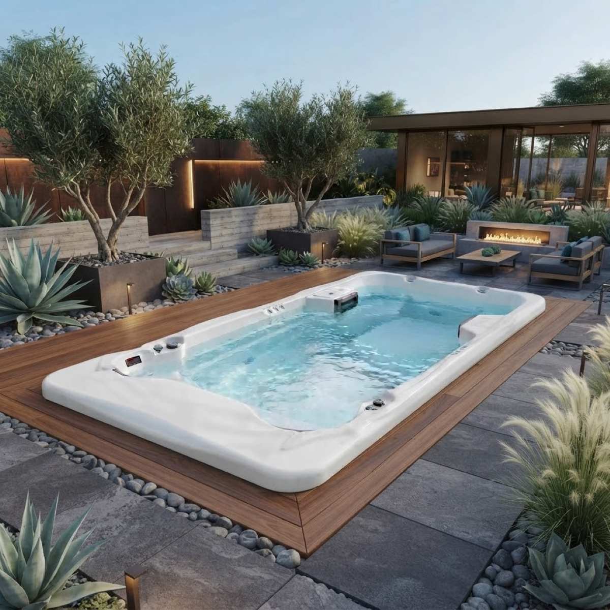 Swimspa kaufen in der Nähe Preise Abverkauf mit Abdeckung Pool Outdoor Whirlpool integriert Kombination versenkt Bodeneinbau eingelassen im Garten Rostock Kassel