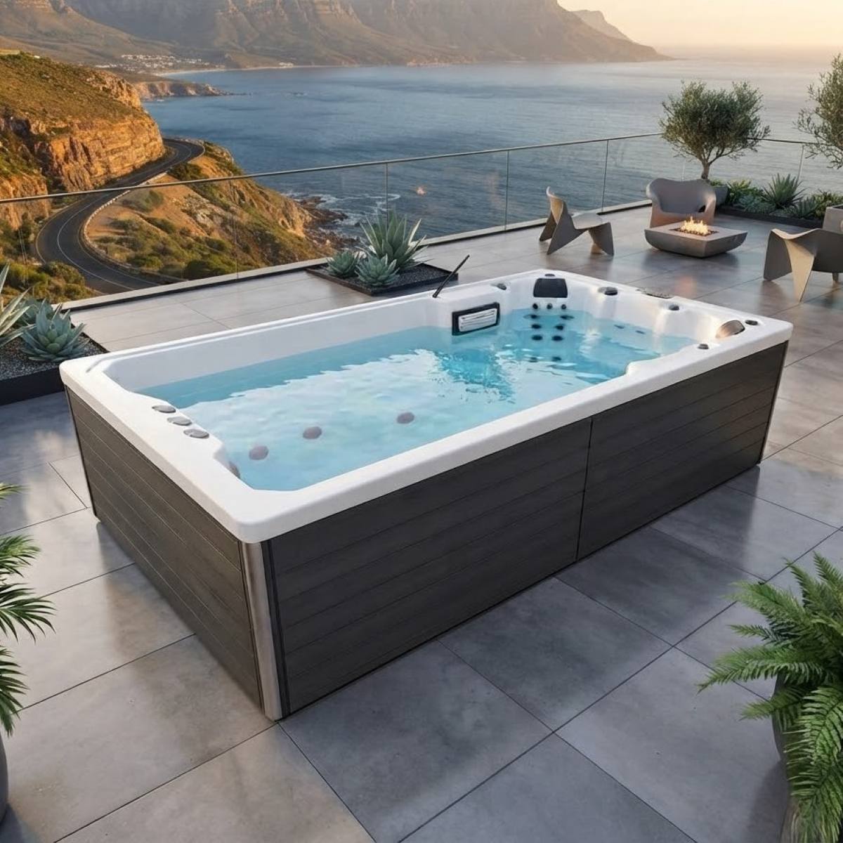 Swimspa kaufen in der Nähe Preise Abverkauf mit Abdeckung Pool Outdoor mit Whirlpool integriert Kombination versenkt Bodeneinbau eingelassen im Garten Saarbrücken