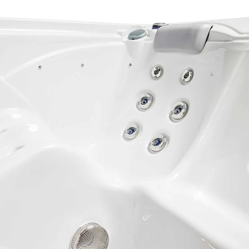 Wellis Whirlpool Outdoor 4 - 5 Personen winterfest Reluxis Pluto im Garten kaufen 4 eckig Detailbild Sitzplatz