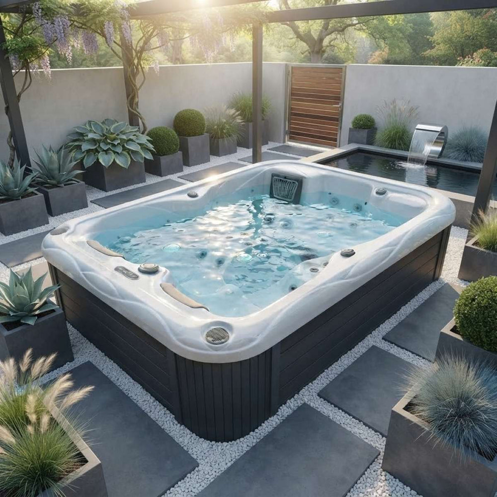 Whirlpool 2 Personen Outdoor kaufen winterfest mit Abdeckung für den Garten Deutschland Österreich ganzjährig Mars plug and play Frankfurt Linz