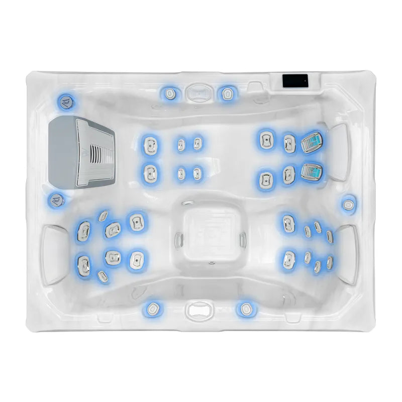 Whirlpool Garten 2 - 3 Personen winterfest Reluxis Teide Life Wellis kaufen Preis Draufsicht Düsen beleuchtet