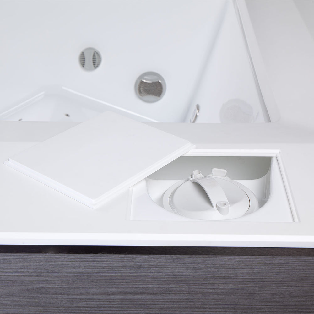 Whirlpool Outdoor 2 Personen winterfest Reluxis Dabassy Edge Select Wellis im Garten kaufen Design modern highend viereckig Detailbild