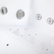 Whirlpool Outdoor 2 Personen winterfest Reluxis Dabassy Edge Select Wellis im Garten kaufen Design modern highend viereckig Detailbild Düsen