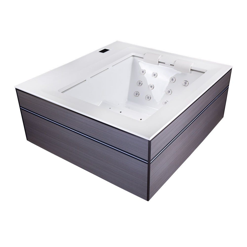 Whirlpool Outdoor 2 Personen winterfest Reluxis Dabassy Edge Select Wellis im Garten kaufen Design modern highend viereckig