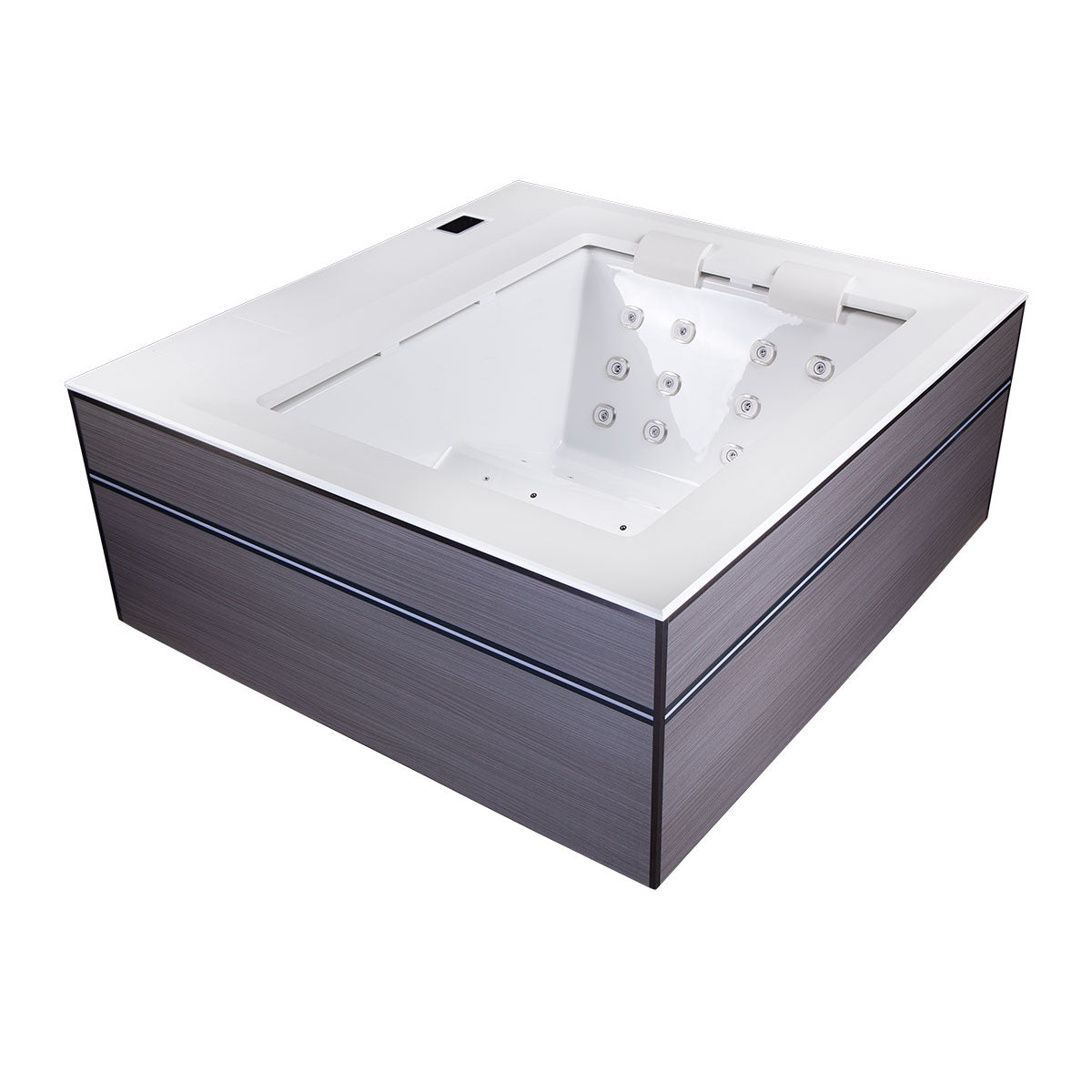 Whirlpool Outdoor 2 Personen winterfest Reluxis Dabassy Edge Select Wellis im Garten kaufen Design modern highend viereckig