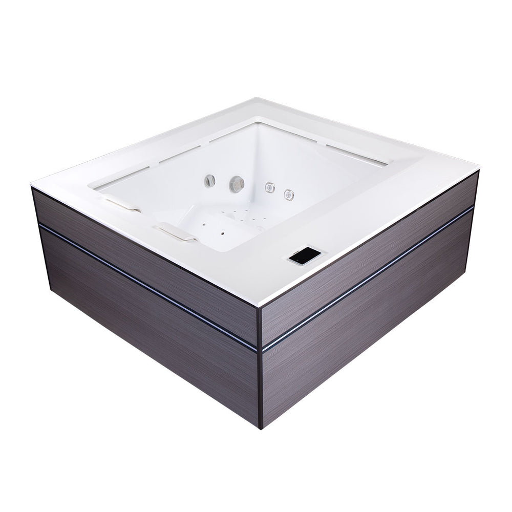 Whirlpool Outdoor 2 Personen winterfest Reluxis Dabassy Edge Select Wellis im Garten kaufen Design modern highend viereckig