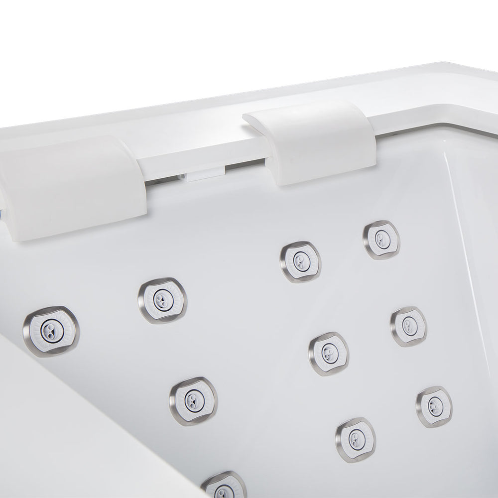 Whirlpool Outdoor 2 Personen winterfest Reluxis Dabassy Edge Select Wellis im Garten kaufen Design modern highend viereckig Detailbild Kopfstützen
