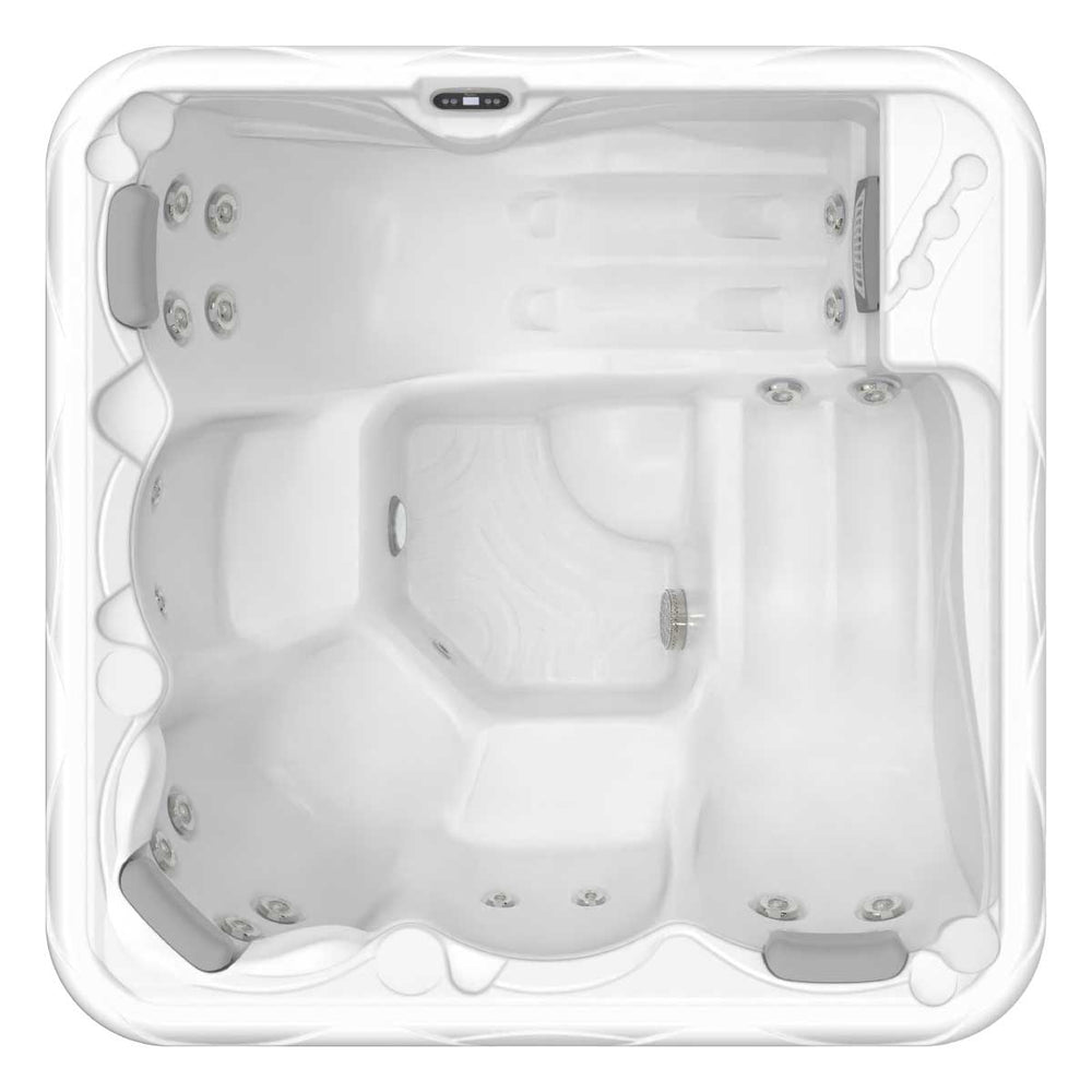 Whirlpool Outdoor 4 - 5 Personen winterfest Reluxis Callisto Wellis plug and play Garten kaufen viereckig Drafsicht weiss