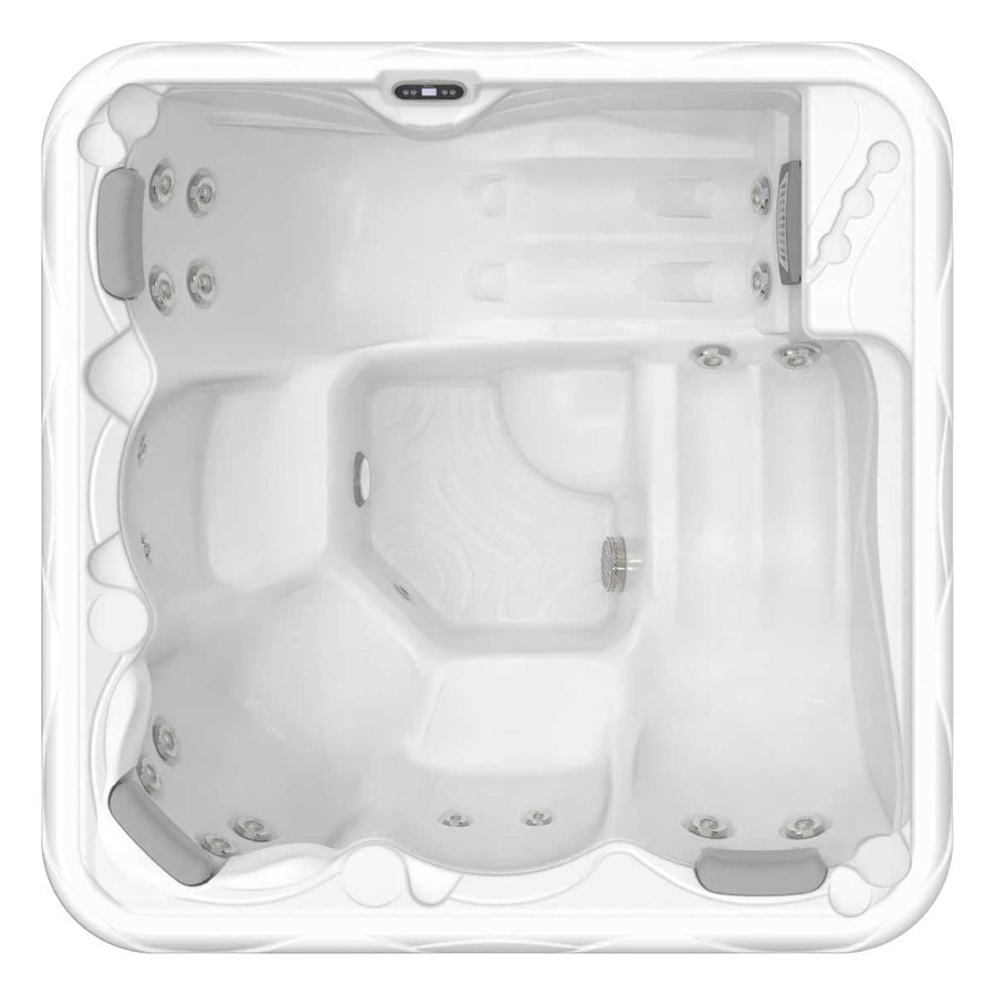 Whirlpool Outdoor 4 - 5 Personen winterfest Reluxis Callisto Wellis plug and play Garten kaufen viereckig Drafsicht weiss
