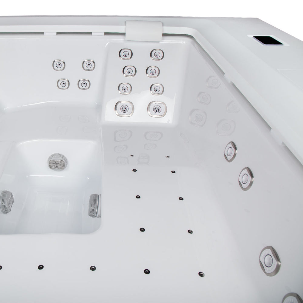 Whirlpool Outdoor 4 - 5 Personen winterfest Reluxis Dabassy Edge Premier Wellis für den Garten kaufen Design modern 4 eckig Detailbild Sitz