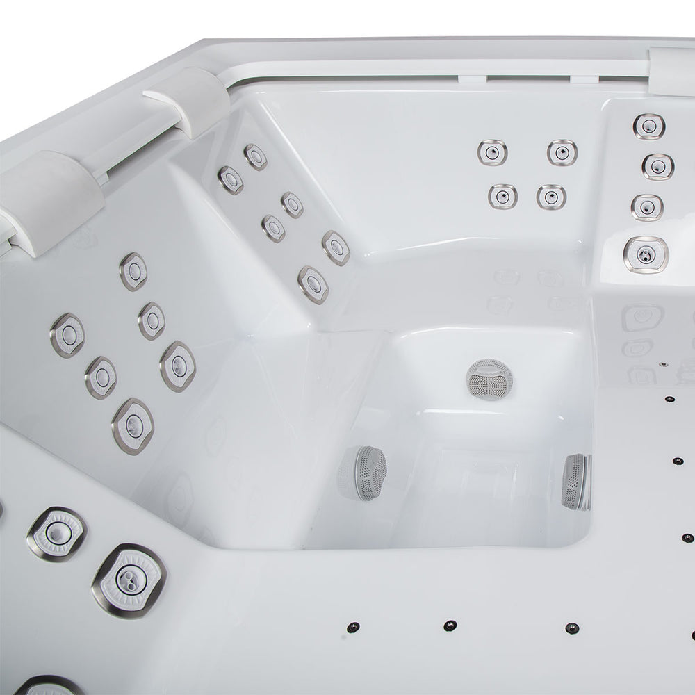 Whirlpool Outdoor 4 - 5 Personen winterfest Reluxis Dabassy Edge Premier Wellis für den Garten kaufen Design modern 4 eckig Detailbild Sitz