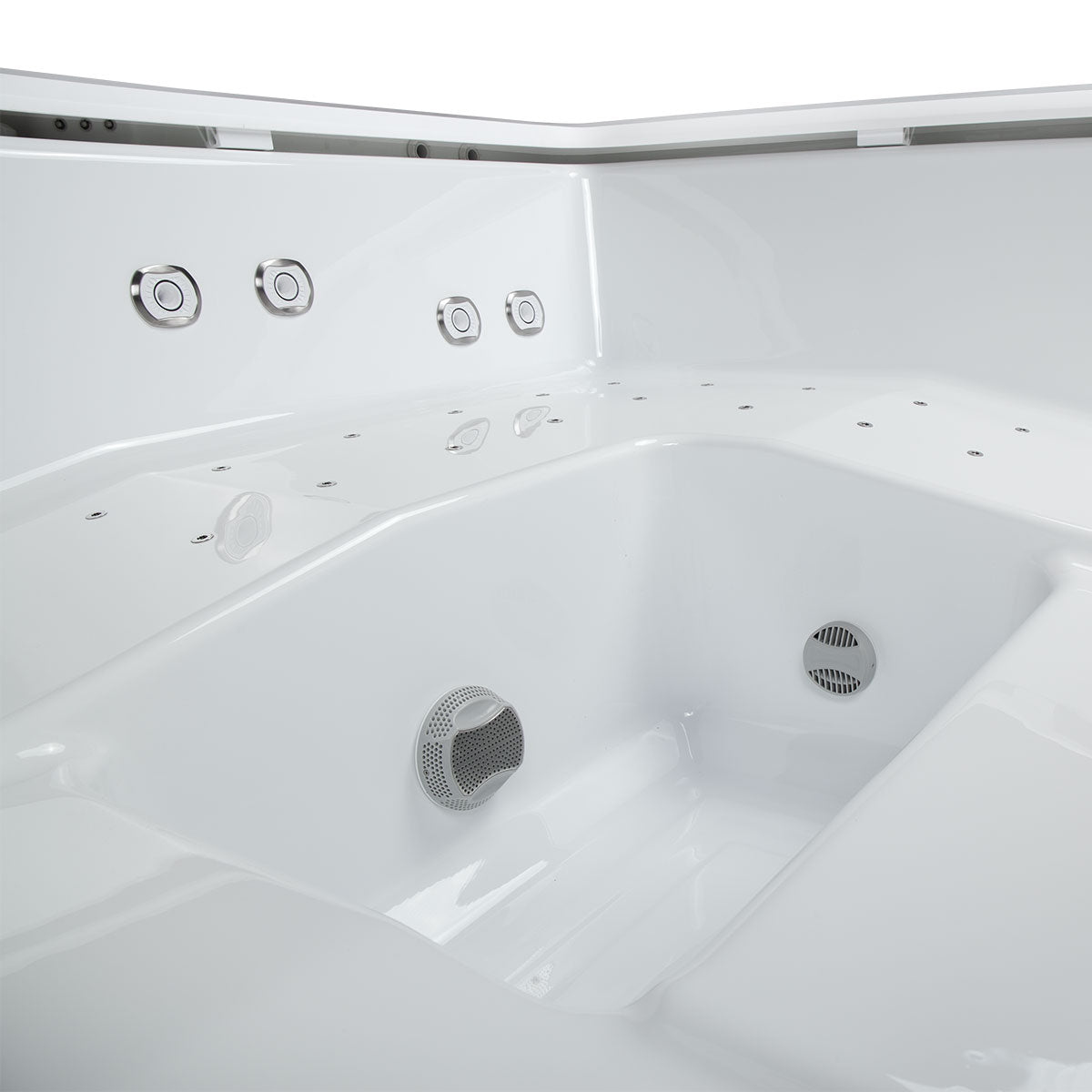Whirlpool Outdoor 4 - 5 Personen winterfest Reluxis Dabassy Edge Premier Wellis für den Garten kaufen Design modern 4 eckig Detailbild Innenboden