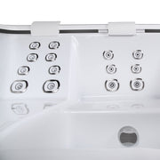 Whirlpool Outdoor 4 - 5 Personen winterfest Reluxis Dabassy Edge Premier Wellis für den Garten kaufen Design modern 4 eckig Detailbild Düsen