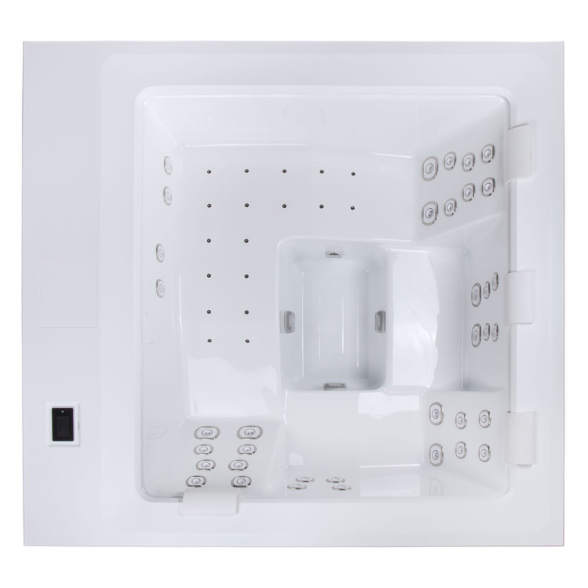 Whirlpool Outdoor 4 - 5 Personen winterfest Reluxis Dabassy Edge Premier Wellis für den Garten kaufen Design modern 4 eckig Draufsicht