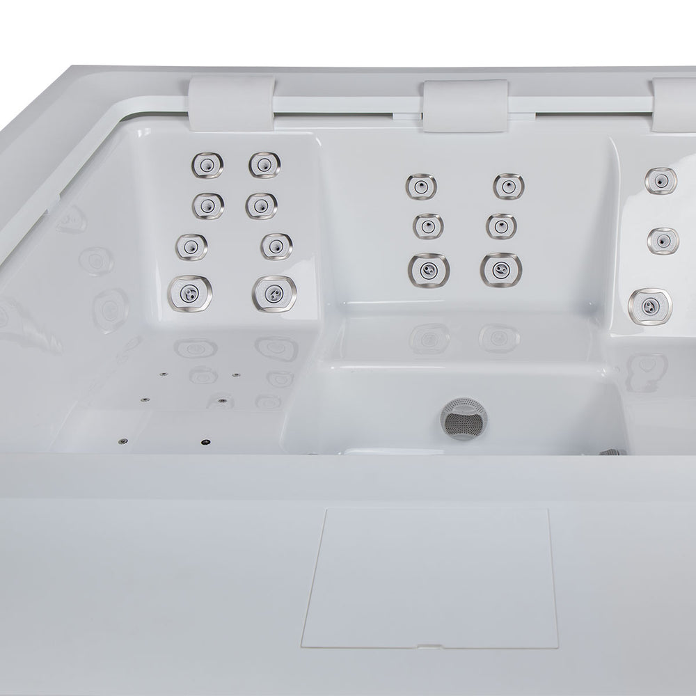 Whirlpool Outdoor 4 - 5 Personen winterfest Reluxis Dabassy Edge Premier Wellis für den Garten kaufen Design modern 4 eckig Detailbild Sitze