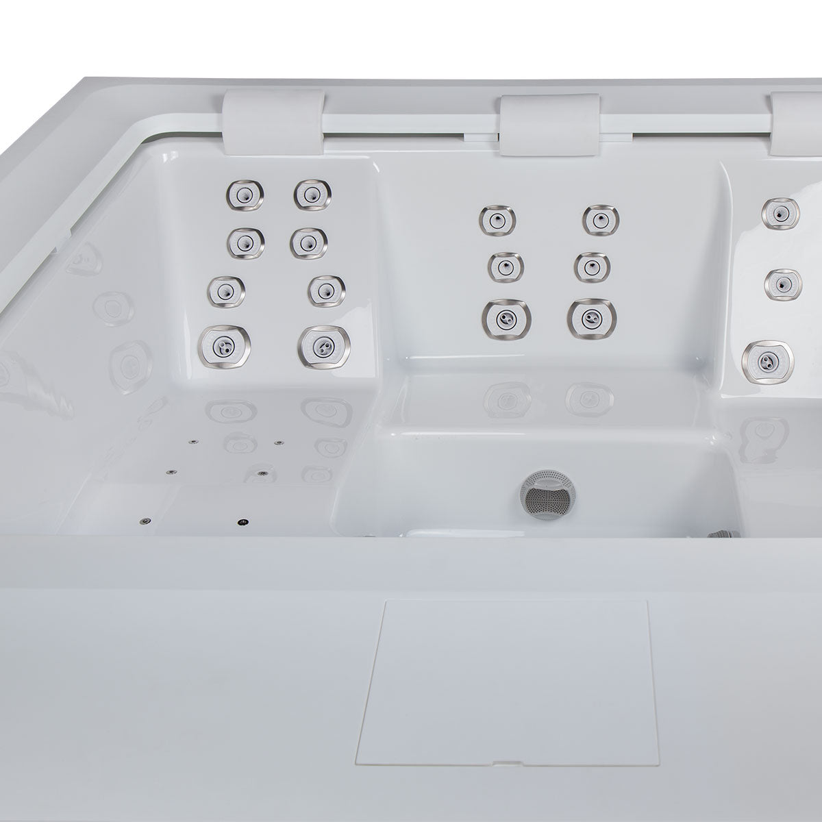 Whirlpool Outdoor 4 - 5 Personen winterfest Reluxis Dabassy Edge Premier Wellis für den Garten kaufen Design modern 4 eckig Detailbild Sitze