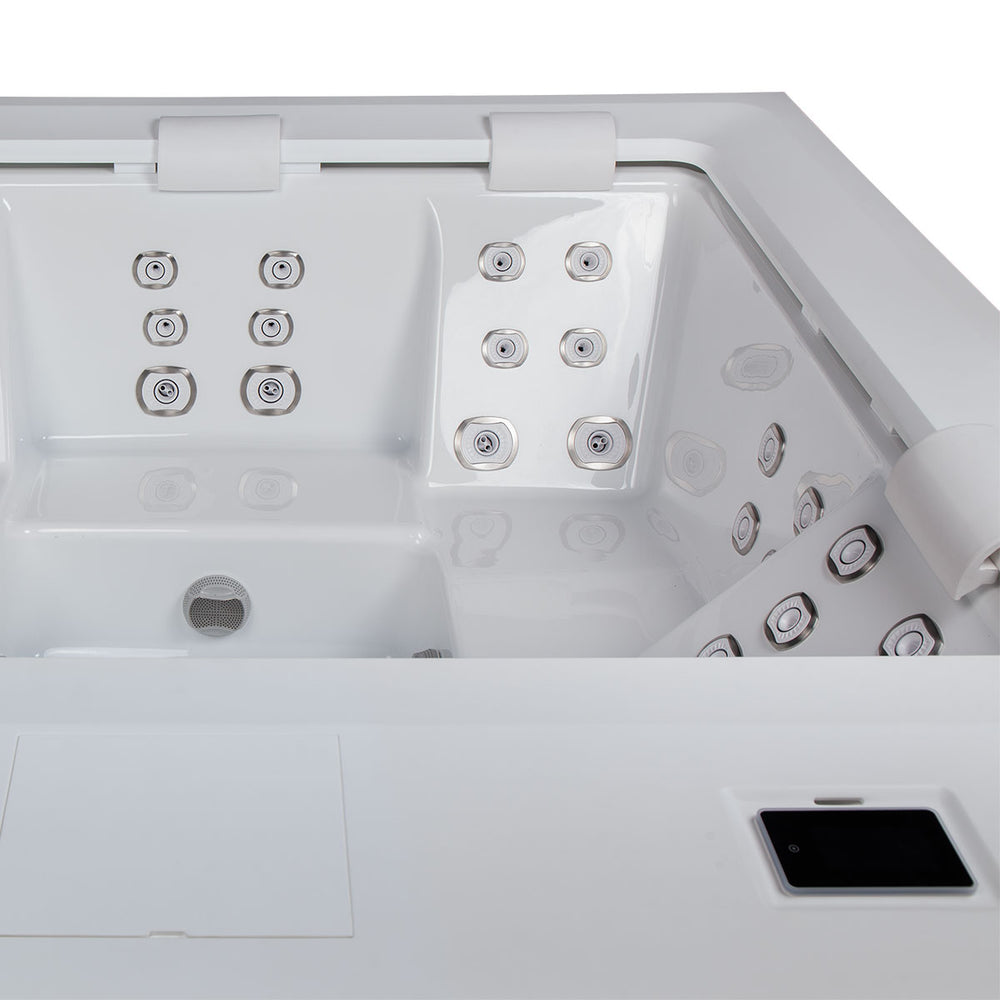 Whirlpool Outdoor 4 - 5 Personen winterfest Reluxis Dabassy Edge Premier Wellis für den Garten kaufen Design modern 4 eckig Detailbild Düsen