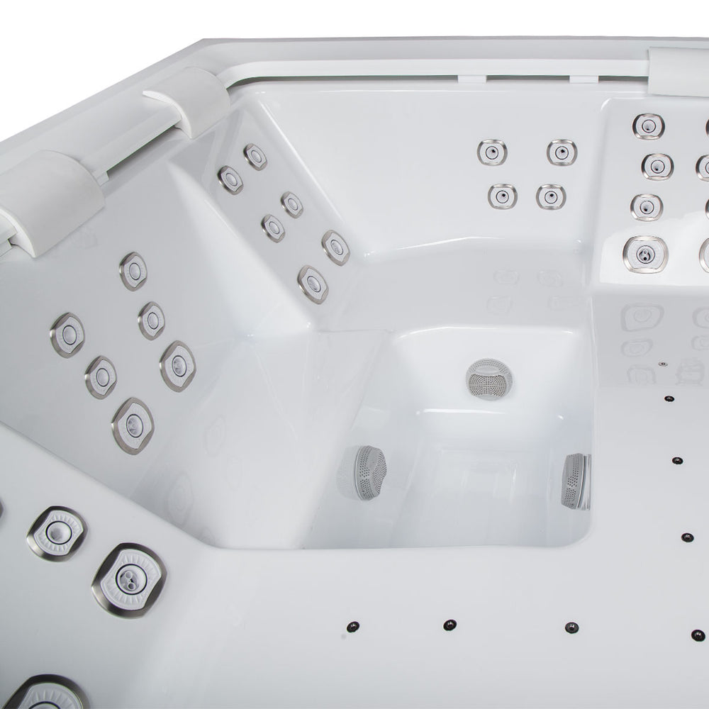 Whirlpool Outdoor 4 - 5 Personen winterfest Reluxis Dabassy Edge Premier Wellis für den Garten kaufen Design modern 4 eckig Detailbild Sitzplätze