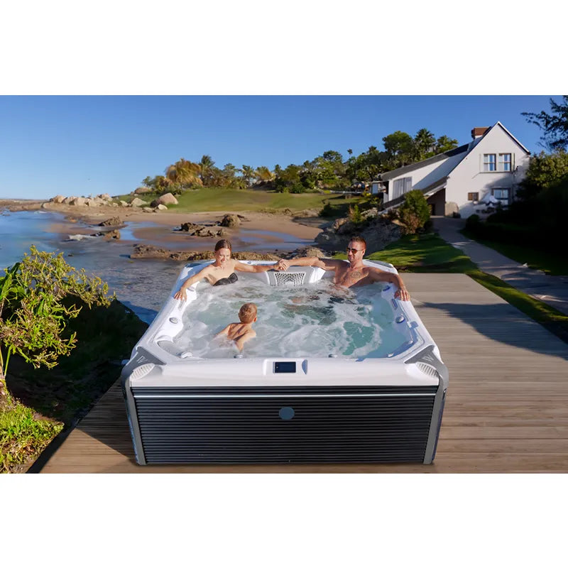 Whirlpool Outdoor 6 - 7 Personen winterfest Reluxis Elbrus Life Wellis Garten kaufen 3 Personen drin