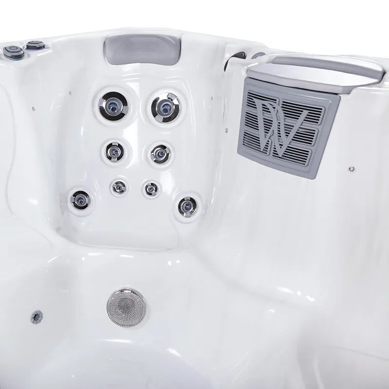 Whirlpool Outdoor im Garten 2 4 6 Personen winterfest kaufen Preis ganzjährig Wellis Lima 4 eckig Detailbild Düsen Sitz Filter
