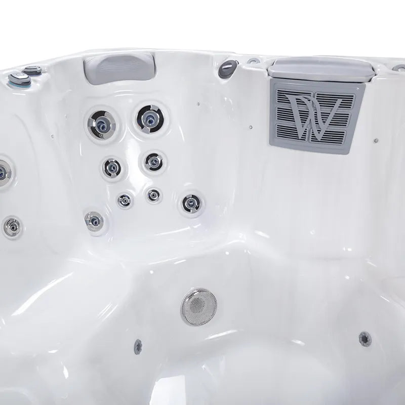 Whirlpool Outdoor im Garten 2 4 6 Personen winterfest kaufen Preis ganzjährig Wellis Lima 4 eckig Detailbild Düsen Sitz Filter
