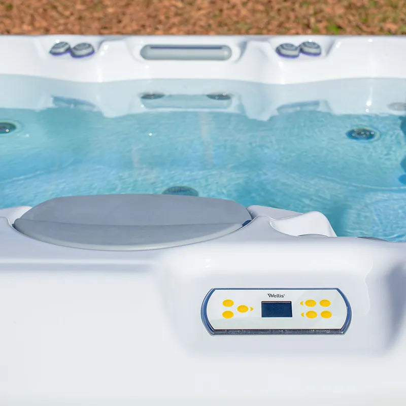 Whirlpool Outdoor im Garten 2 4 6 Personen winterfest kaufen Preis ganzjährig Wellis Lima 4 eckig Detailbild Bedienfeld