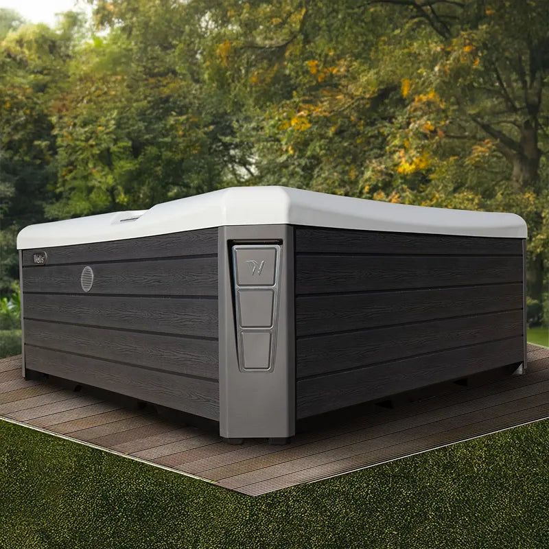 Whirlpool Outdoor im Garten 2 4 6 Personen winterfest kaufen Preis ganzjährig Wellis Lima 4 eckig Seitenansicht