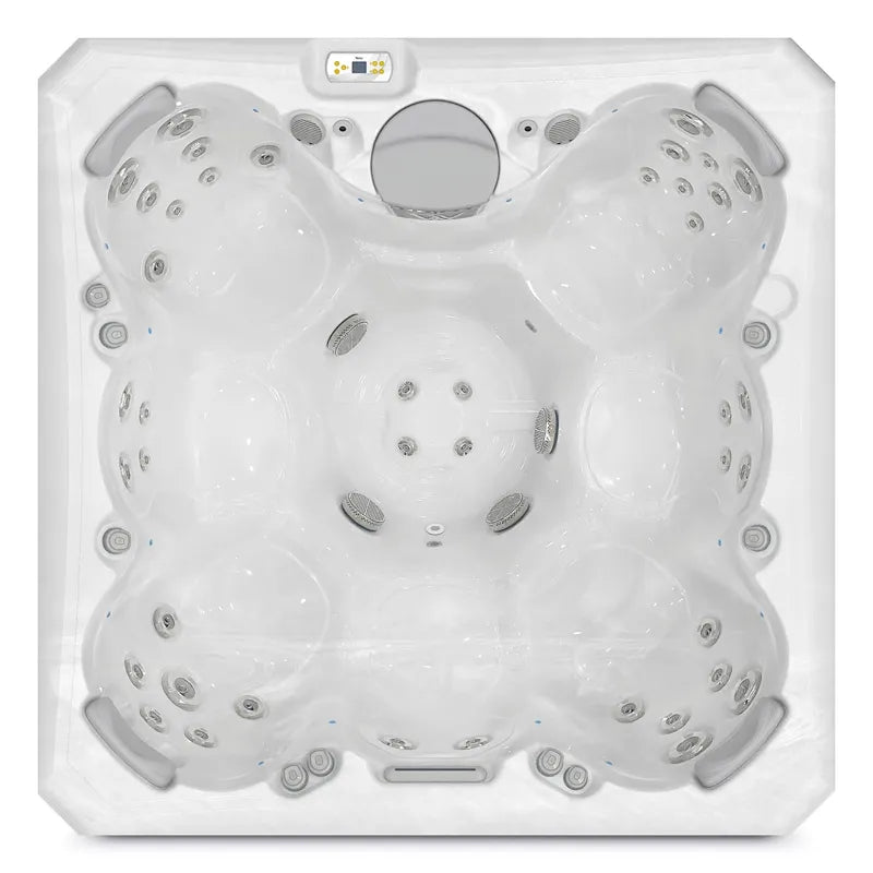 Whirlpool Outdoor im Garten 2 4 6 Personen winterfest kaufen Preis ganzjährig Wellis Lima 4 eckig Draufsicht weiss