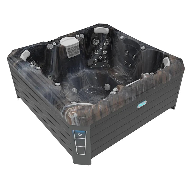 Whirlpool Outdoor im Garten 2 4 6 Personen winterfest kaufen Preis ganzjährig Wellis Lima eckig dunkel